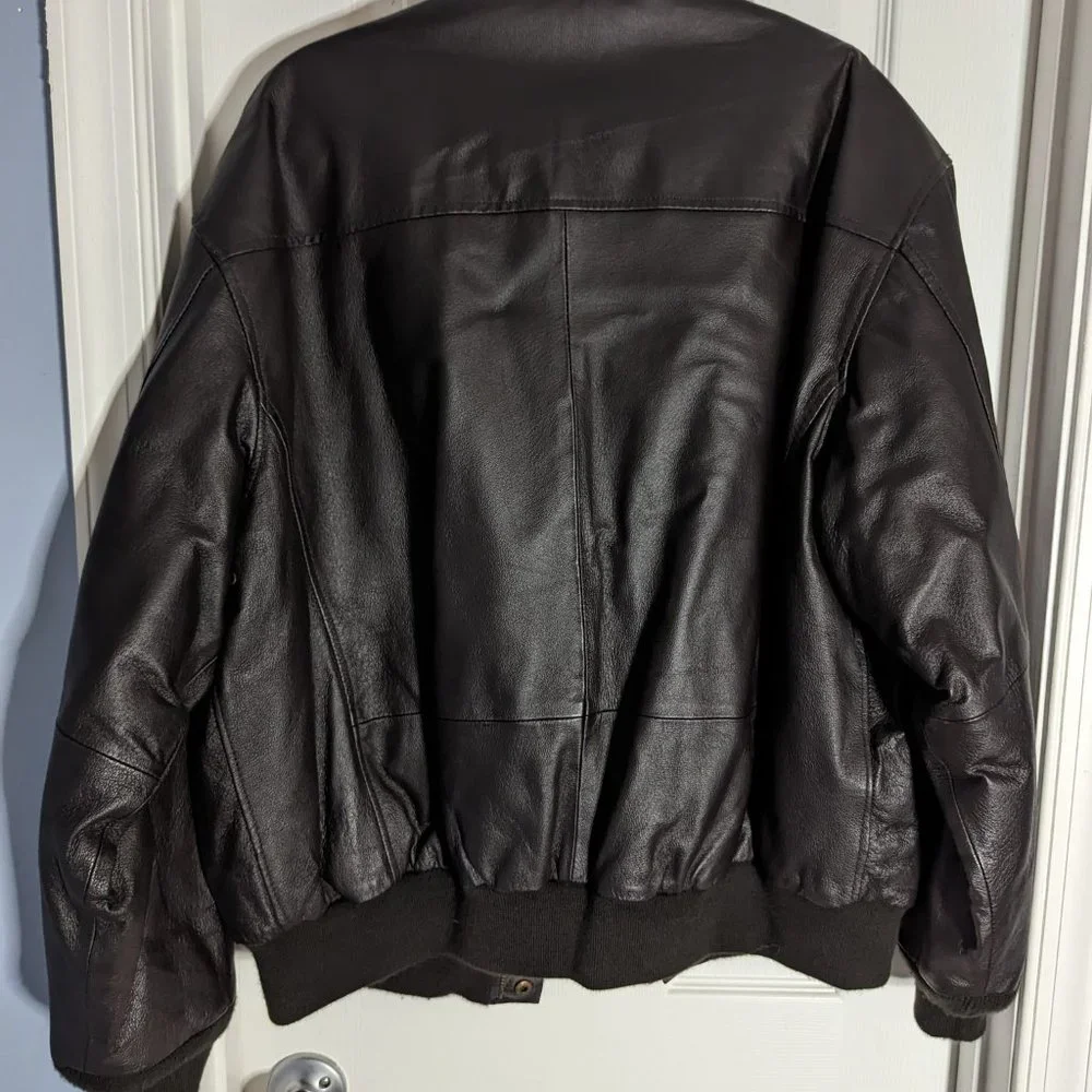 Air Force Landing Leather Men's XL Leather Bomber Jacket - Picture 15 of 16